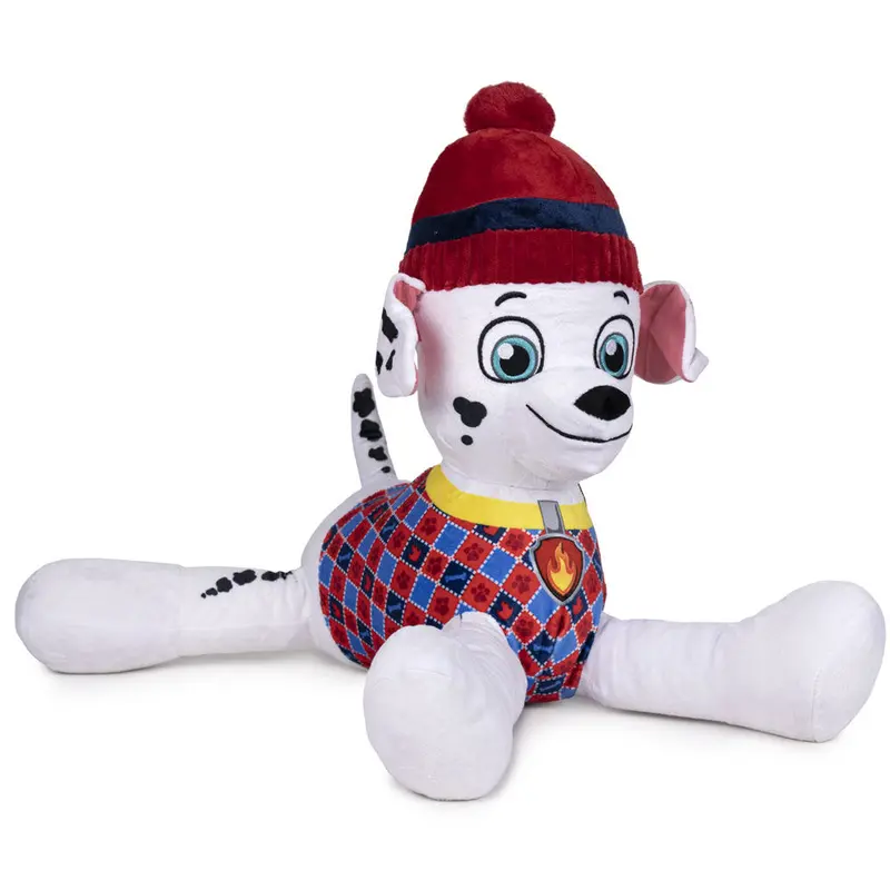 Stor Marshall bamse med hue og bluse på. ca 50 cm.