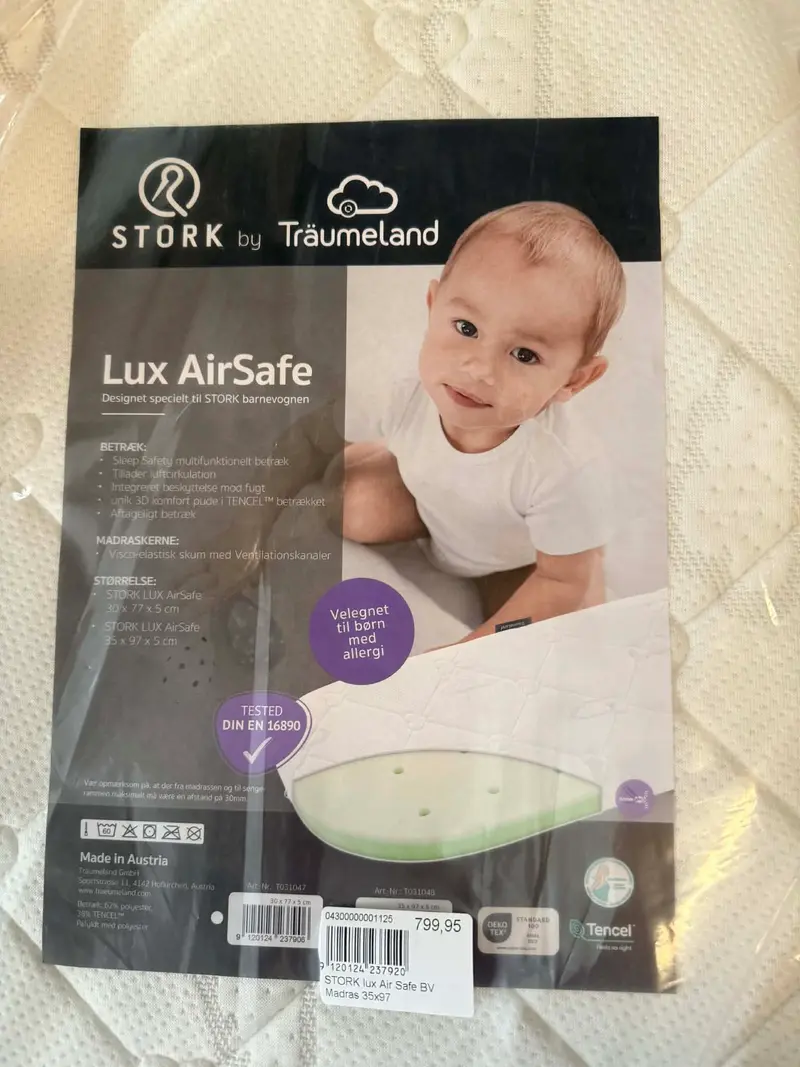 STORK Träumeland Barnevognsmadras Madras (Lux airsafe) 35x97cm