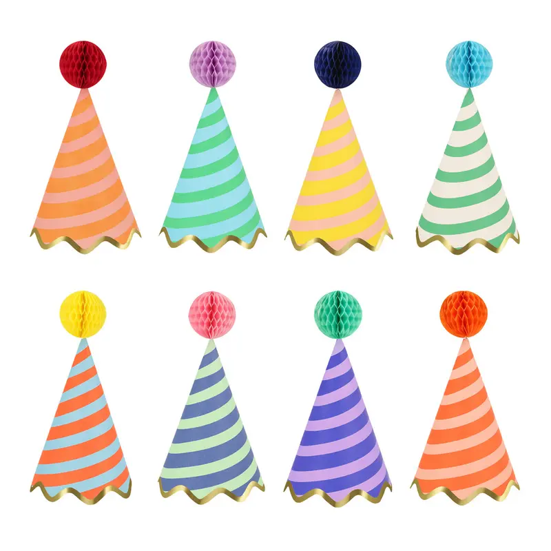 Stripe party hats