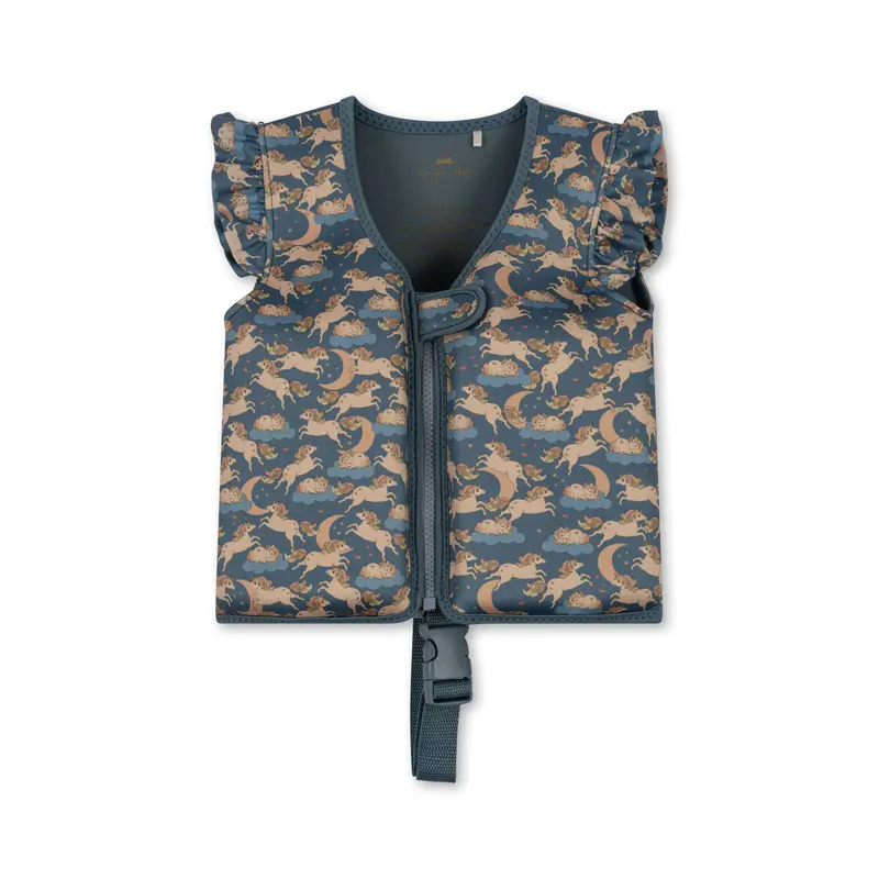 Svømmevest med flæser, unicorn blue