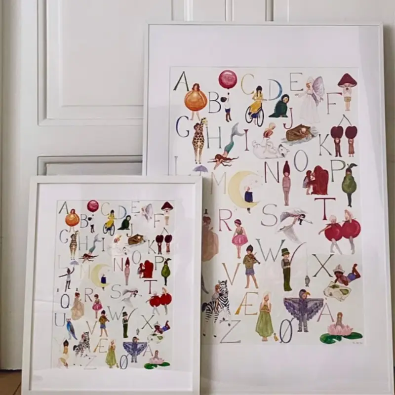 Tall Hat Tales - Hand-painted ABC Poster - 50x70cm