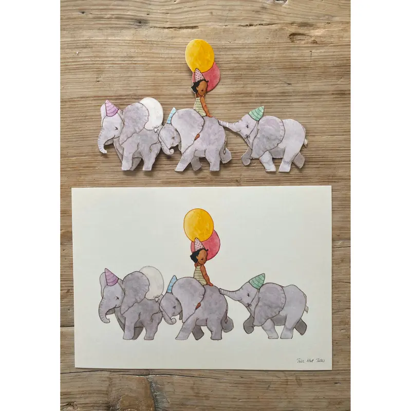 Tall Hat Tales - Hand-painted Baby Elephants