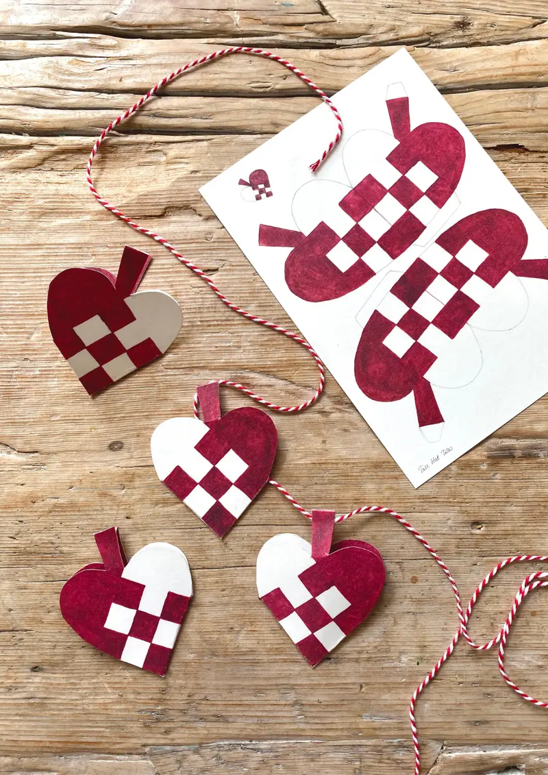 Tall Hat Tales - Hand-painted Christmas Hearts
