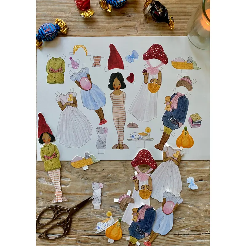 Tall Hat Tales - Hand-painted Dress-up Doll - Iben