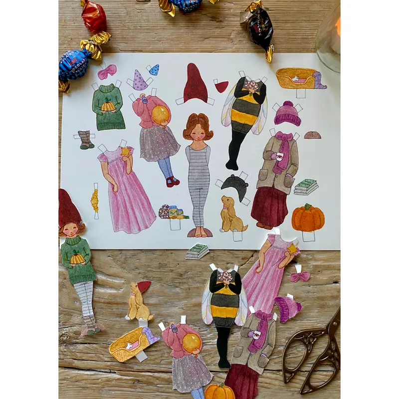 Tall Hat Tales - Hand-painted Dress-up Doll - Lotte