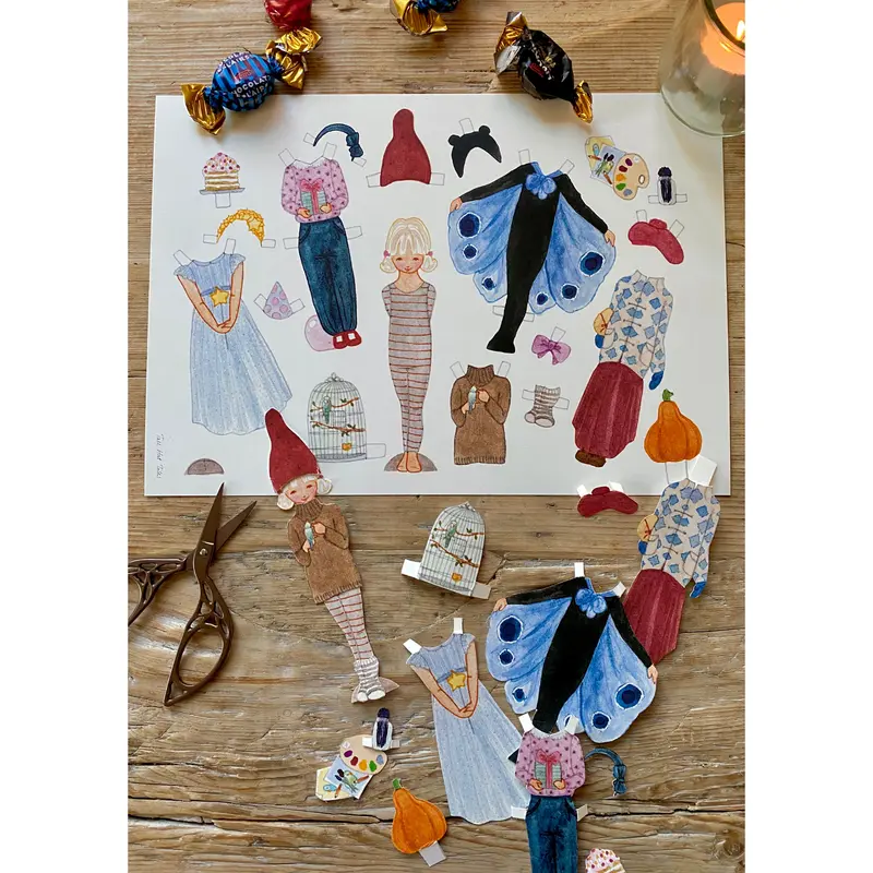Tall Hat Tales - Hand-painted Dress-up Doll - Ruth