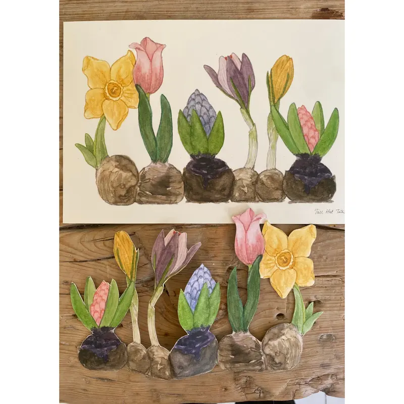 Tall Hat Tales - Hand-painted Hyacinths