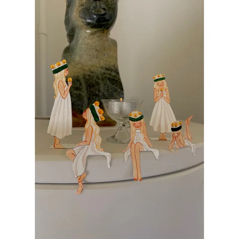 Tall Hat Tales - Hand-painted Lucia Girls