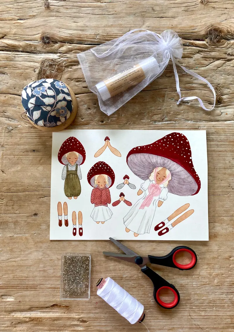 Tall Hat Tales - Hand-painted Mushroom Family