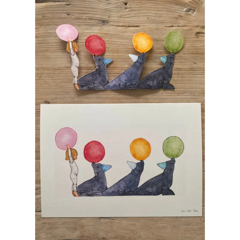 Tall Hat Tales - Hand-painted Sea Lions