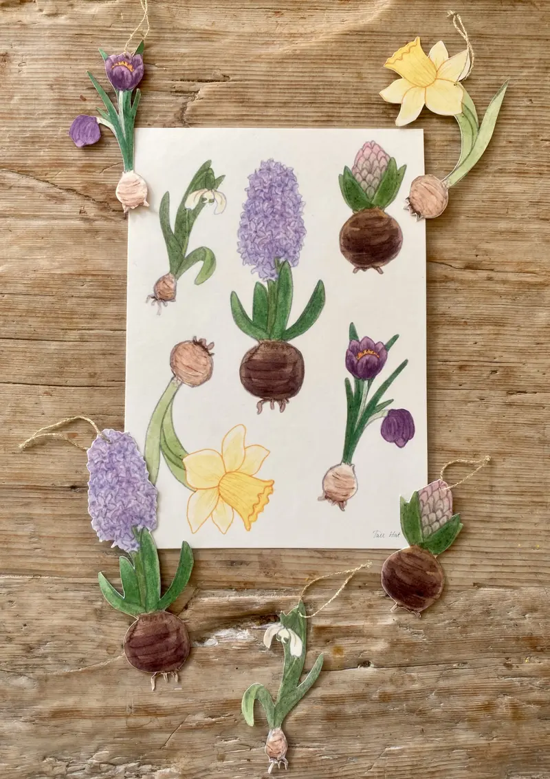 Tall Hat Tales - Hand-painted Spring Flowers