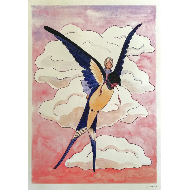 Tall Hat Tales - Hand-painted Thumbelina Poster - A3