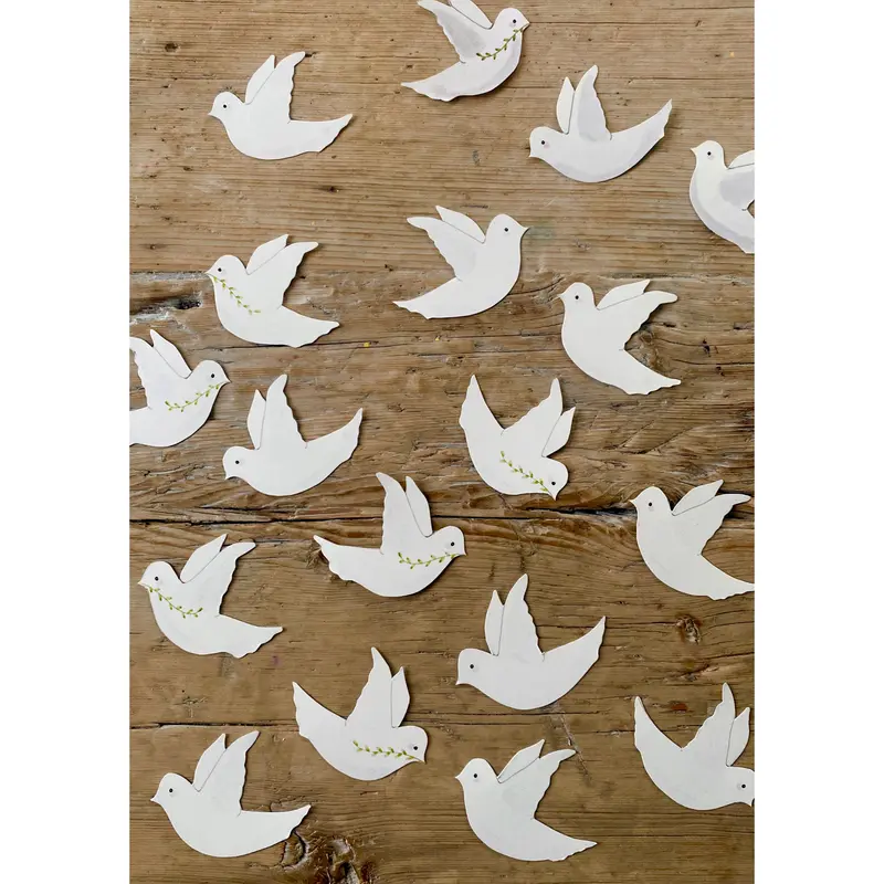 Tall Hat Tales - Hand-painted White Doves