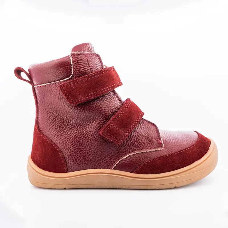 Theo - Burgundy Barfodsvinterstøvle