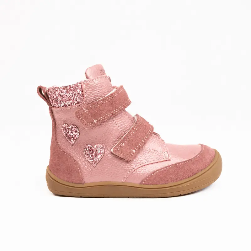 Theo Pink Heart Barfodsvinterstøvle