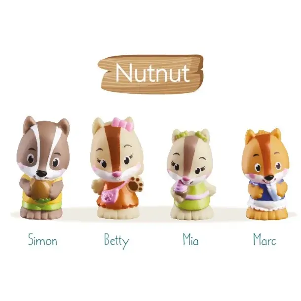 Timber Tots Nutnut Familien - Sæt af 4