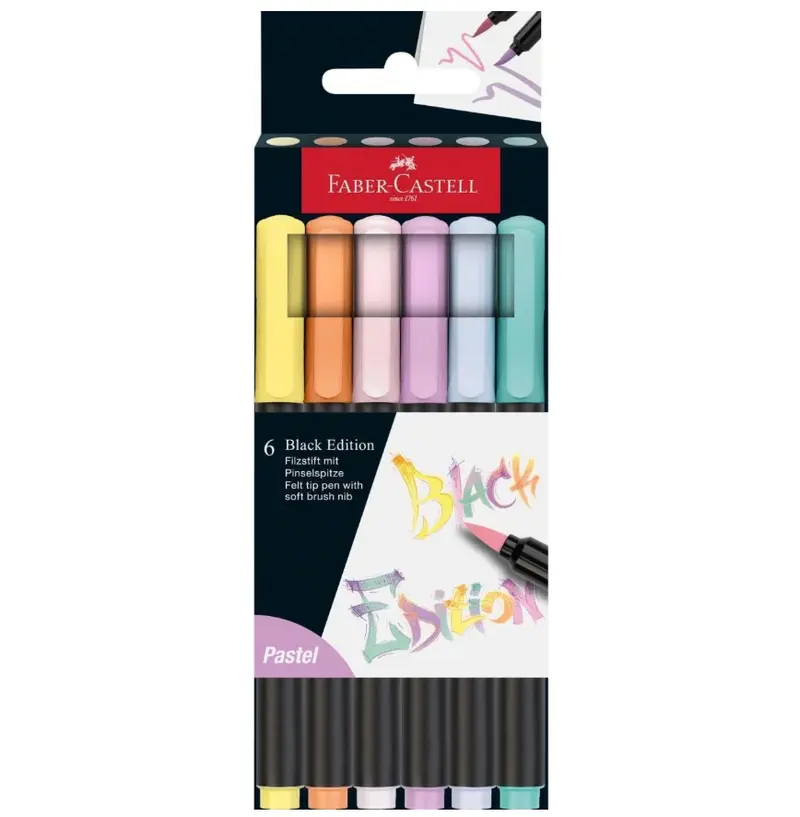 Tuscher, Felt Tip Pen, Black Edition, Pastelfarver