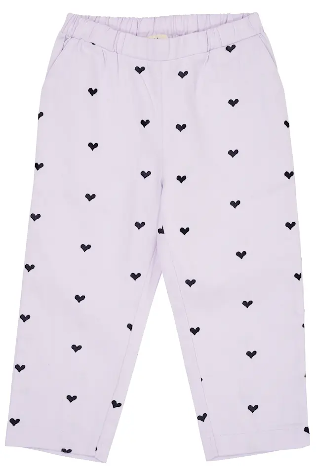 Twill Heart Pants - Lavender