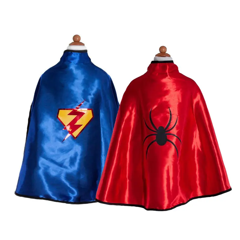 Udklædning, vendbar kappe Superman & Spiderman