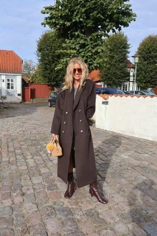 Valentin Studio - Boyfriend Wool Coat 160854 - Chocolate Brown