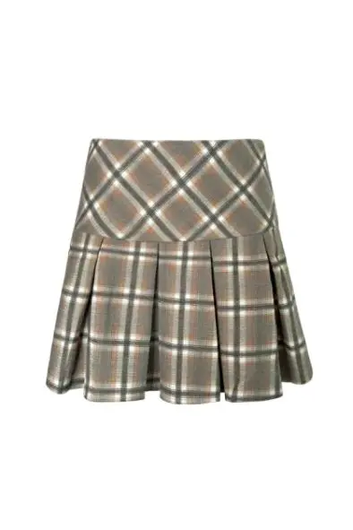 Valentin Studio - Check Mini Skirt  Ch159412c  - Sand Check
