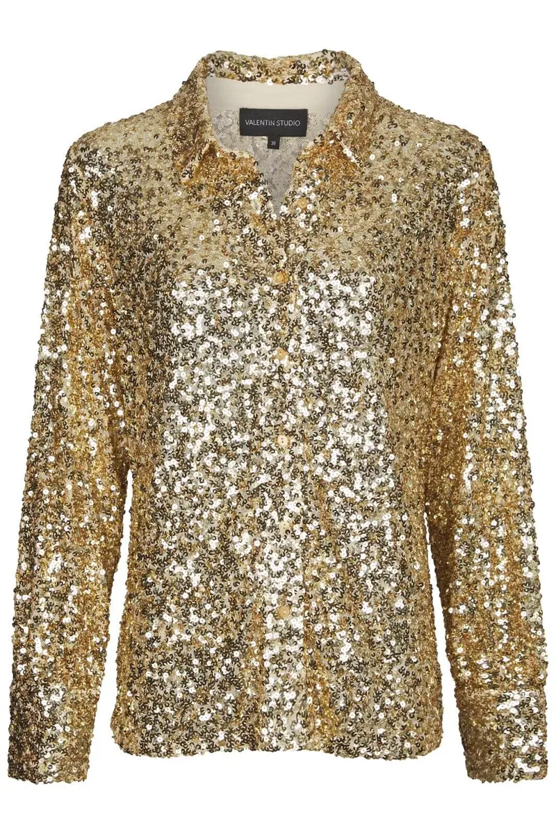 Valentin Studio - Classy Sequins Shirt 163336 - 221 - Gold