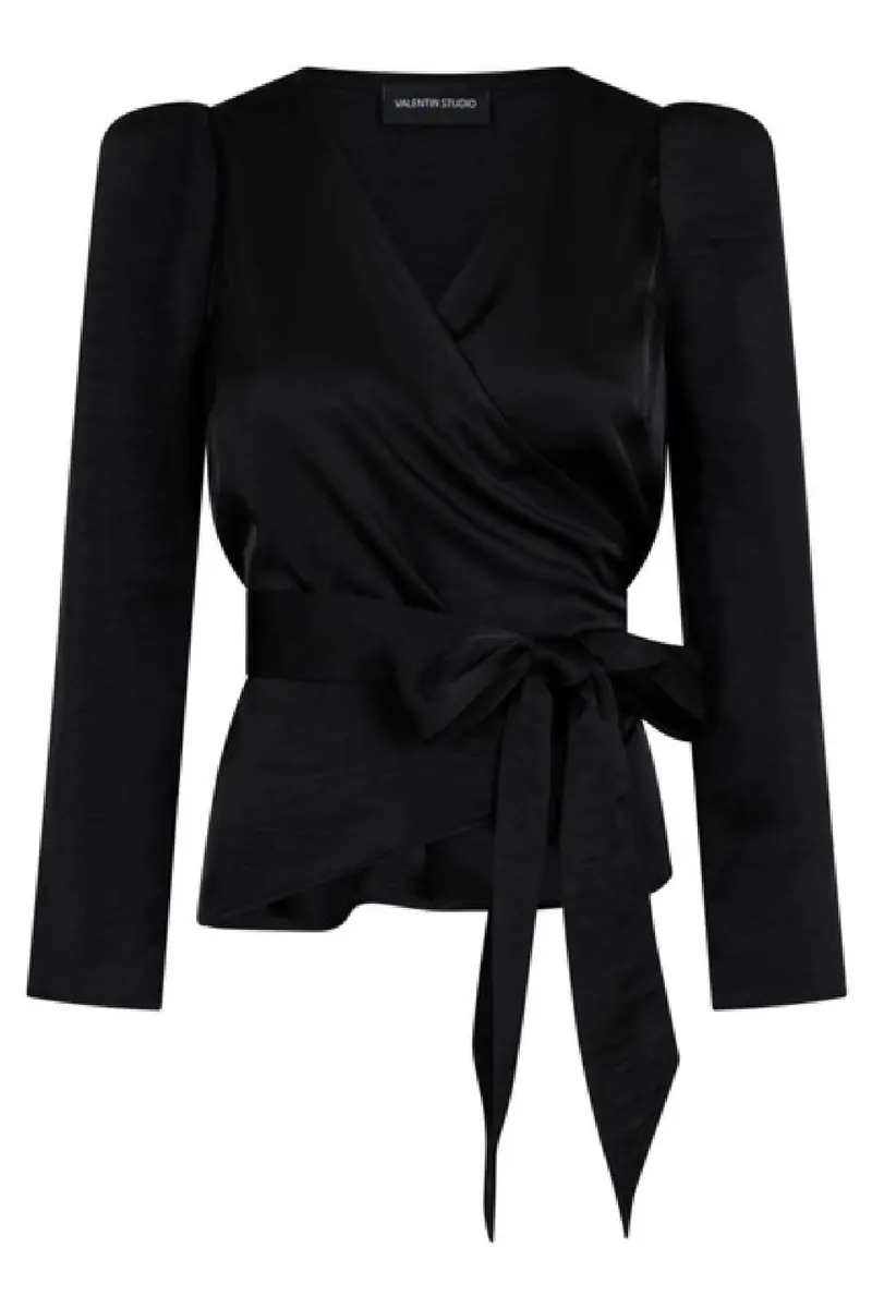 Valentin Studio - Josie Blouse Heavy Satin - Black