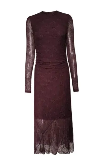 Valentin Studio - Lace Dress Ch162968e - Burgundy