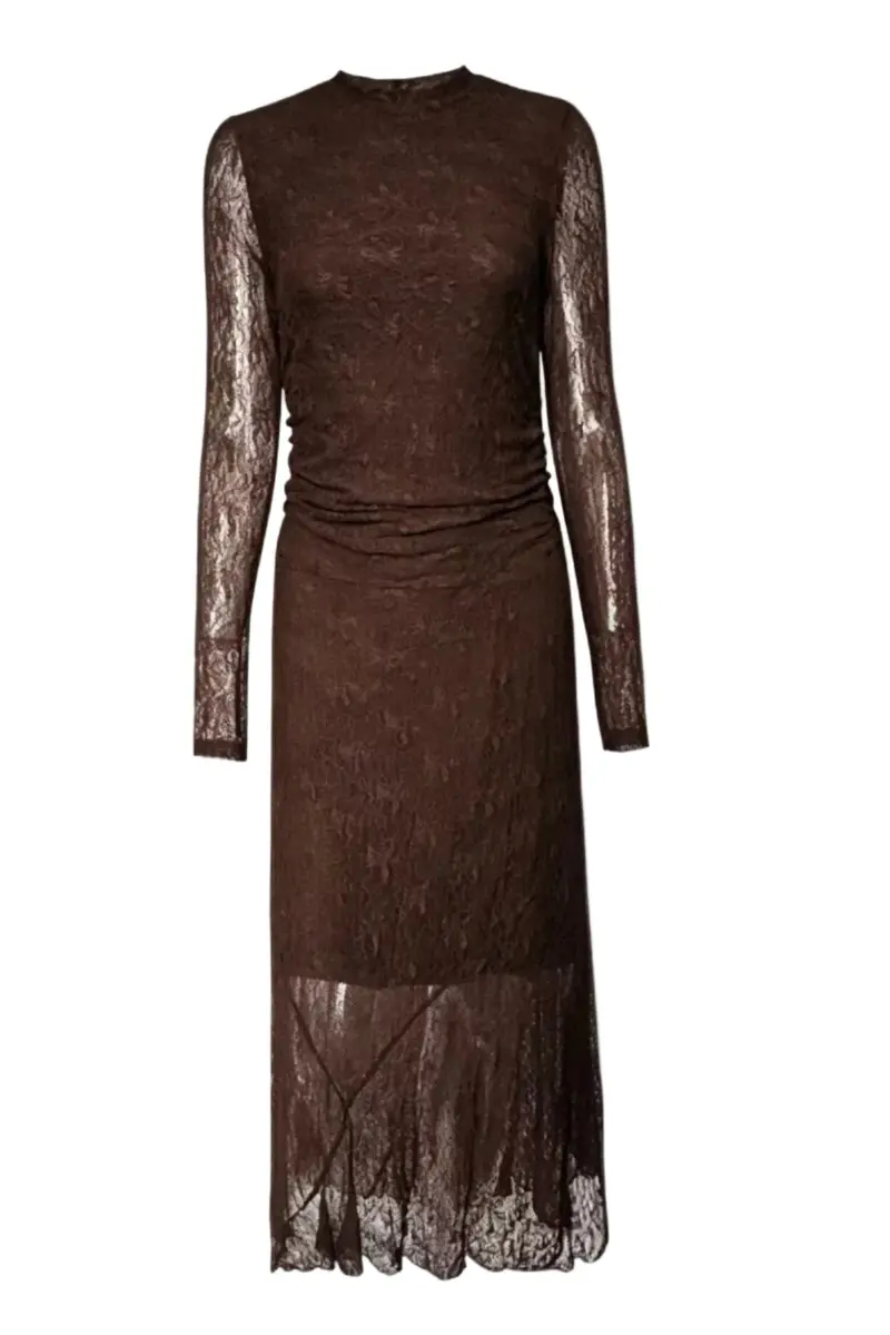Valentin Studio - Lace Dress Ch162968e - Dark Brown