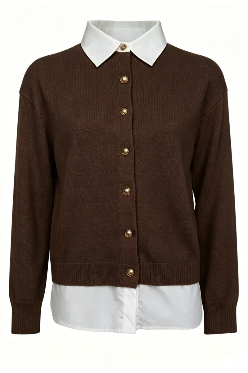 Valentin Studio - Shirt Knit Ch171076b - Dark Brown