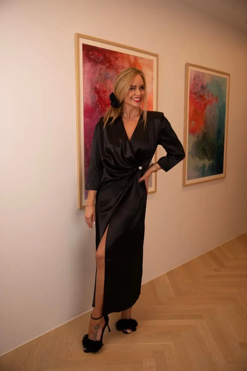 Valentin Studio - Star long dress - black