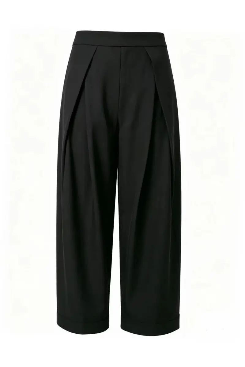 Valentin Studio - Suit Wide Pants Ch155993d - Solid Black