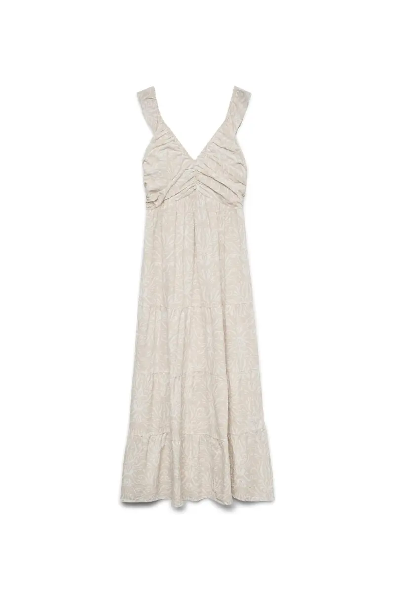 Vero Moda - Vmdicthe Sl Frill Ankle Dress - 4979094 Pumice Stone Ally