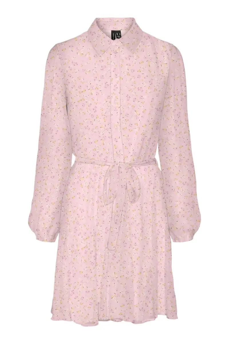 Vero Moda - Vmsmilla Ls Volume Short Dress - 4796139 Pink-A-Boo Aura