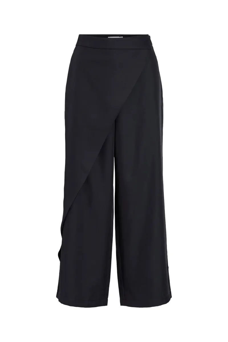 Vila - Bo Rw Cape Pants/Ln - 5185962 Black Beauty