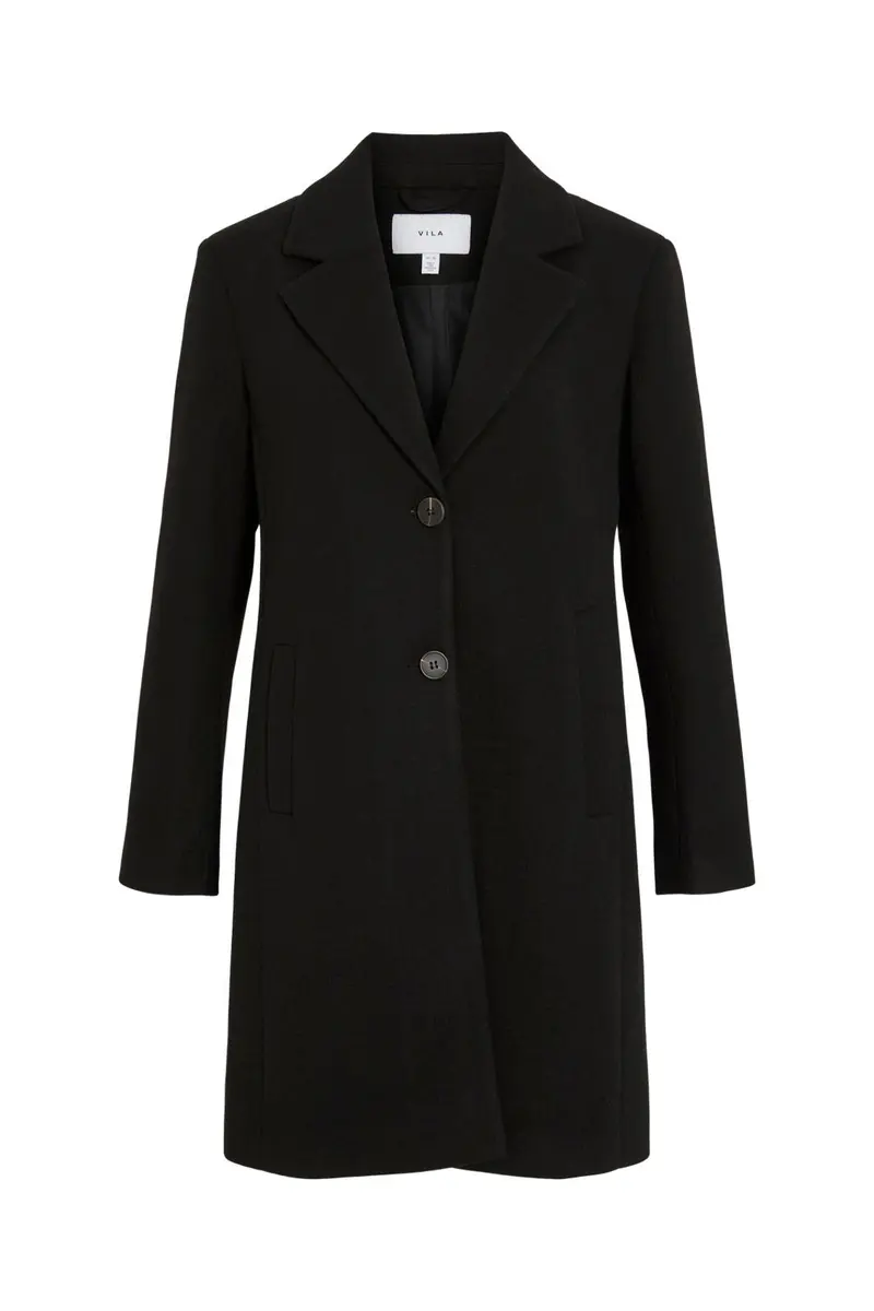 Vila - Viclaudia Button Coat - 4851069 Black Beauty