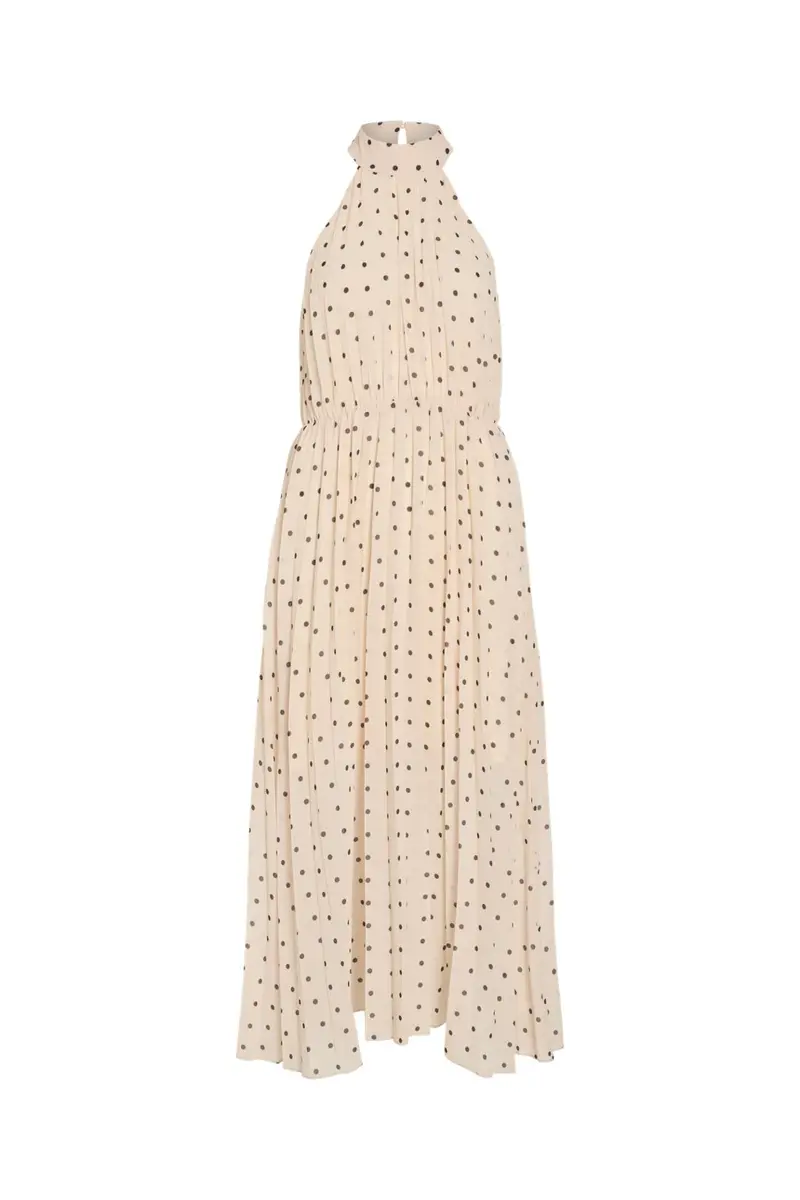 Vila - Vimicada Halterneck Midi Dress/Dc/Ka - 5002072 Birch Black Dots