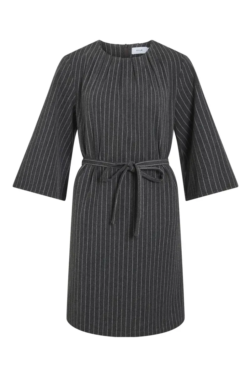 Vila - Vinicca 3/4 Dress - 4891341 Dark Grey Melange