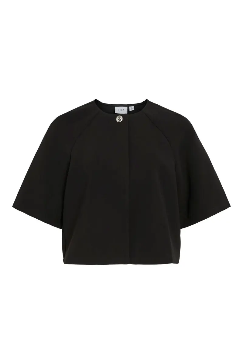 Vila - Visabby 2/4 Open Short Top - 4810886 Black Beauty