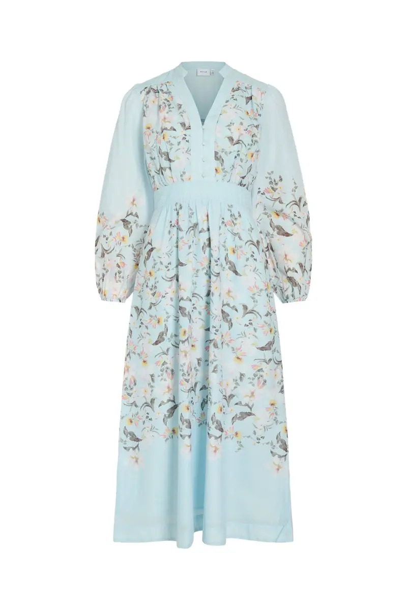 Vila - Vizanila Gil L/S Midi Dress/Dc/Ln - 4982753 Nantucket Breeze Gil