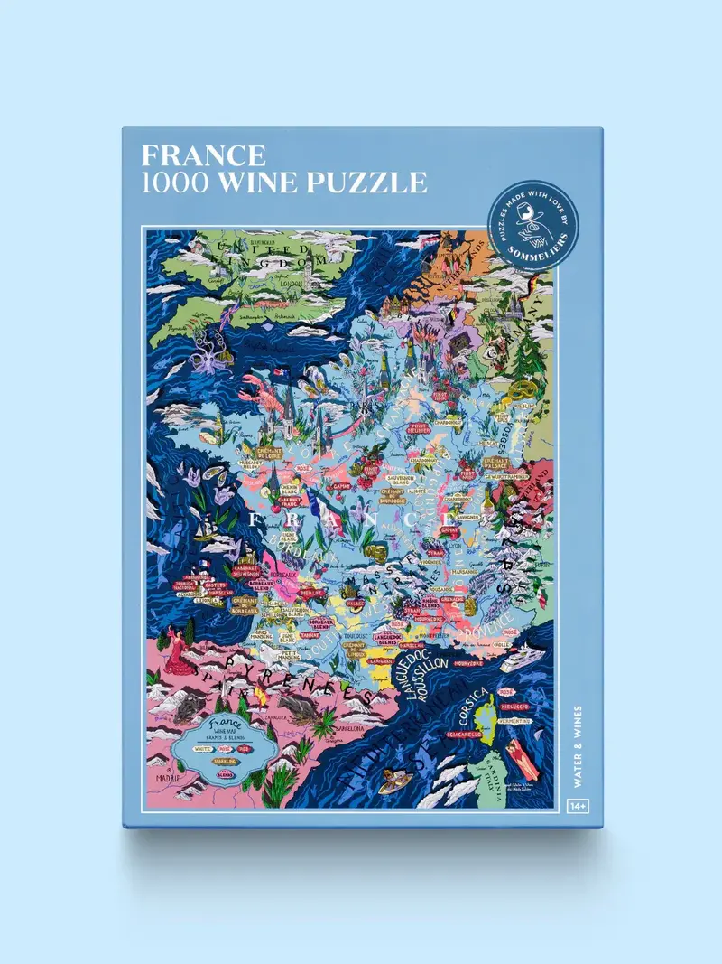 Vinpuslespil Frankrig 1000 brikker Water & Wines