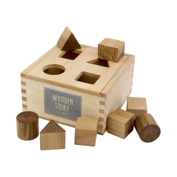 Wooden Story Shape Sorter Box - Natural