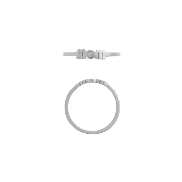 Wow mom ring silver
