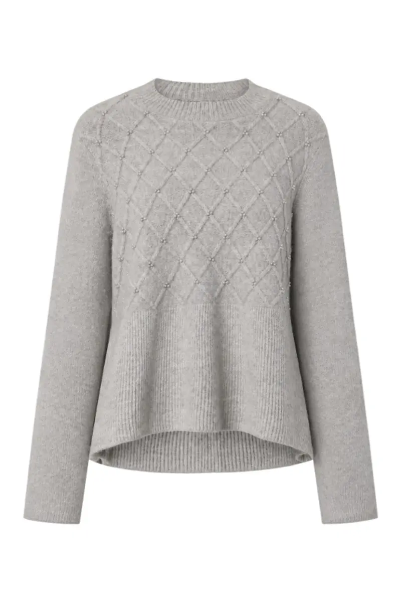 Yas - Yasacie Ls Knit Pullover - 5217378 Light Grey Melange