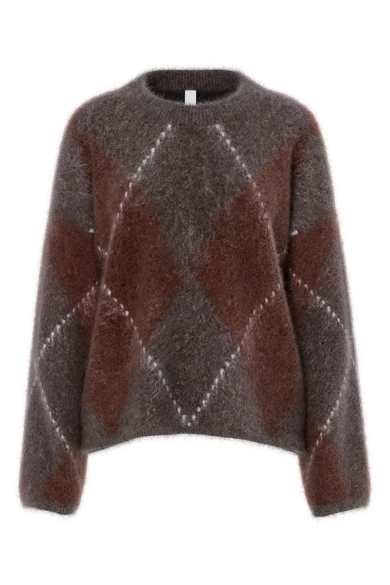 Yas - Yasargy Ls Mohair Blend Knit Pullover - 5112410 Coffee Bean Incence/Sepia/Oatmeal