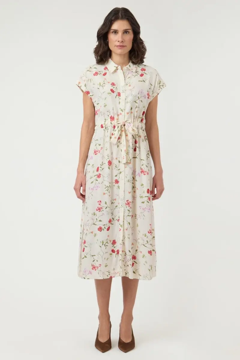 YAS - Yasasina Midi Belt Dress - 4970865 Pristine Botalia