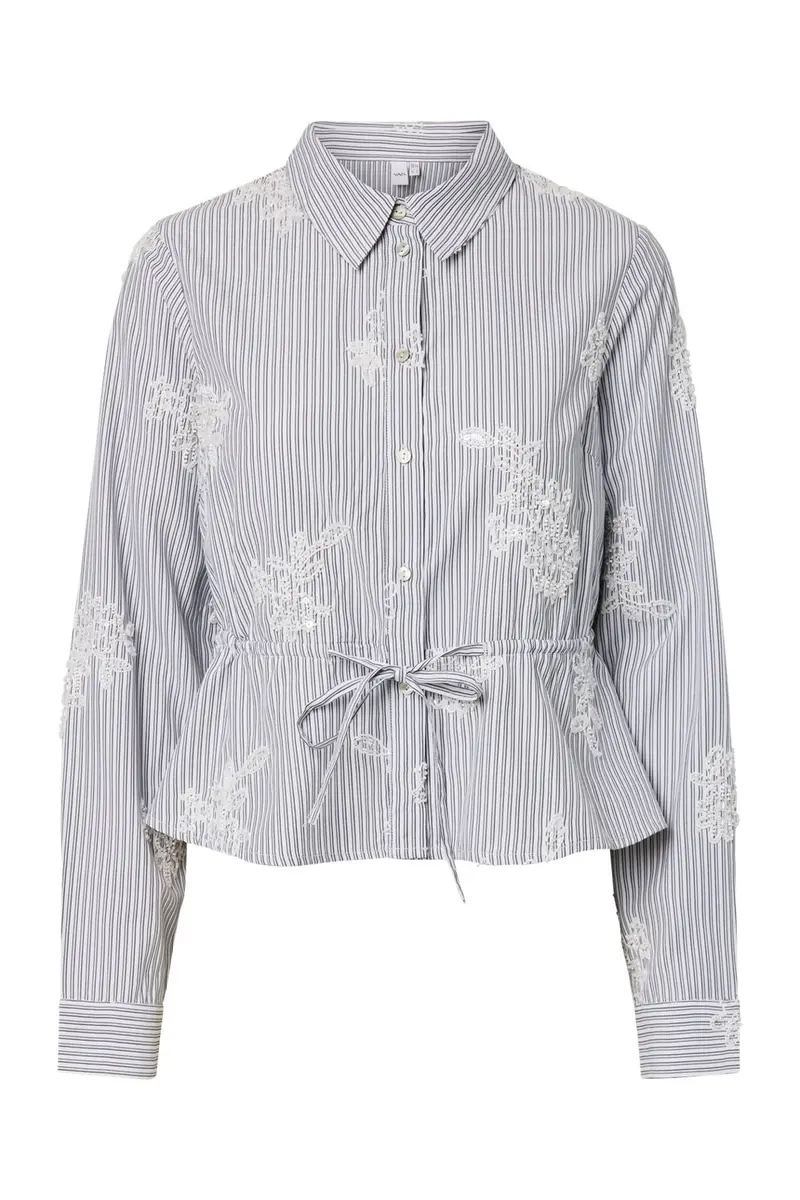 Yas - Yaschar Ls Pearled Stripe Shirt - 5199206 Star White Stripes