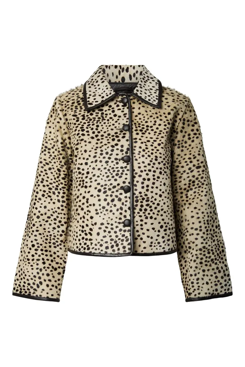 Yas - Yascheemi Ls Leather Jacket - 5217206 Sea Pearl Cheemi Print