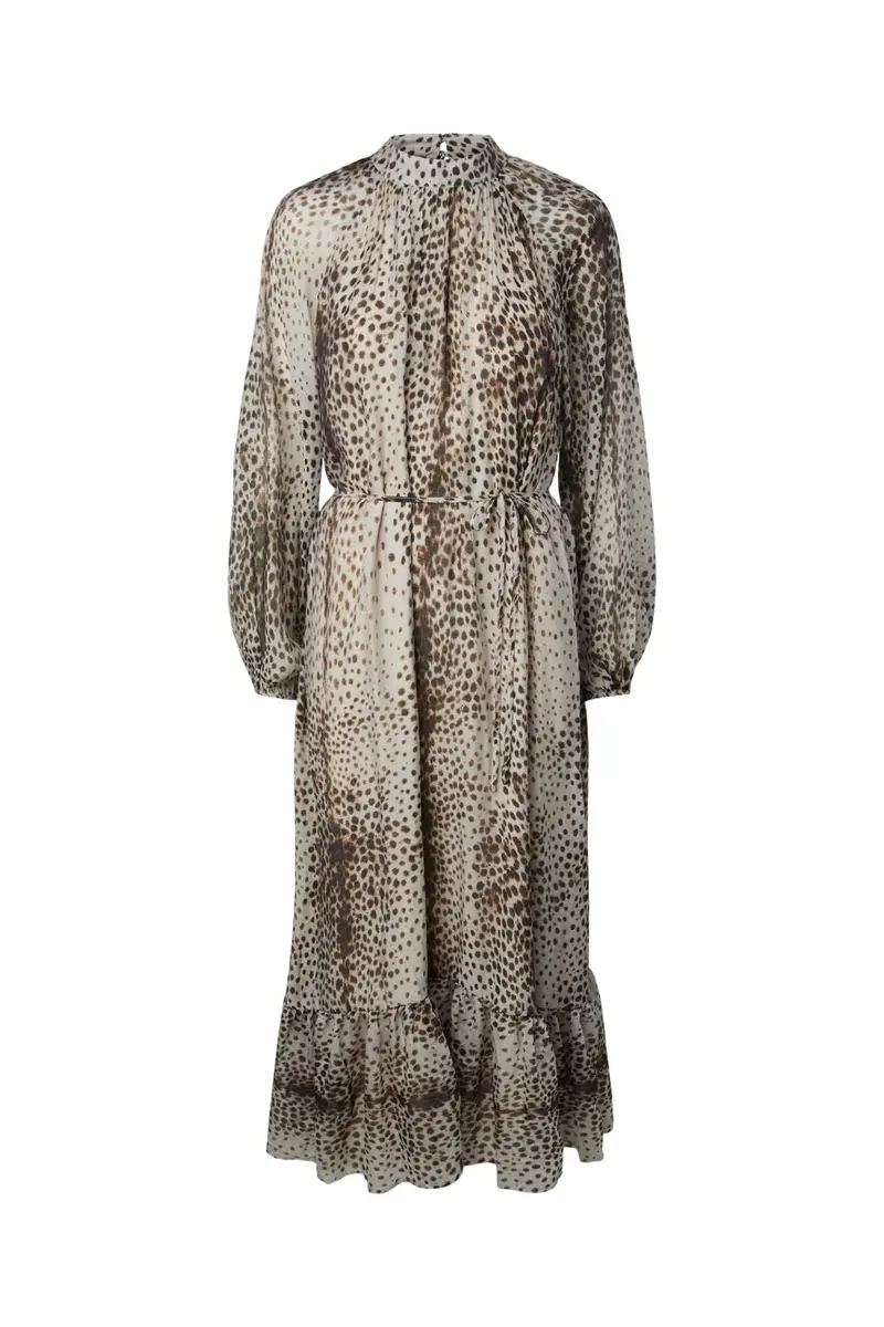 Yas - Yascheemi Ls Long Dress - 5237971 Sea Pearl Cheemi Print