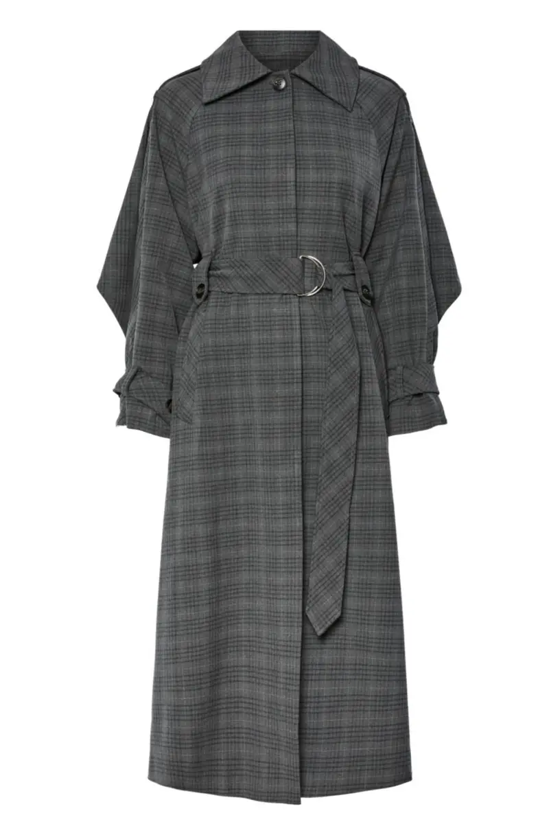YAS - Yascicco Ls Long Coat - 4887412 Dark Grey Melange W. Black
